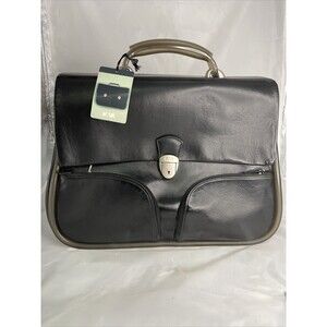 NAVA Briefcase, Leather, Black NWT